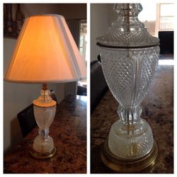 Lamp, crystal table lamp in great shape