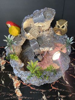 Cute Owl And Parrot Styrofoam Fountain 