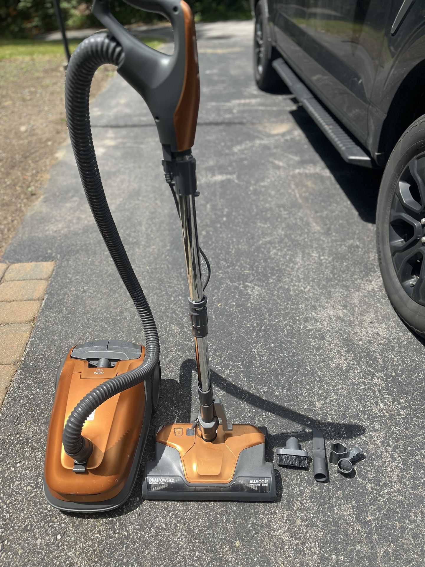 Kenmore 81214 200 Series Pet Friendly Lightweight Bagged Canister Vacuum with HEPA, 2 Motor System, and 3 Cleaning Tools-Orange