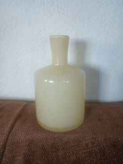 Small Cream Glass Bottle Vase