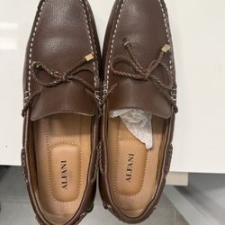 Size 10 Alfani Brown Leather Dress Shoes