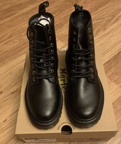 Dr Martens Awley 6" Men's Dark Black Leather Combat Boots / CRAZY HORSE **ONLY Size US 13 / US 14