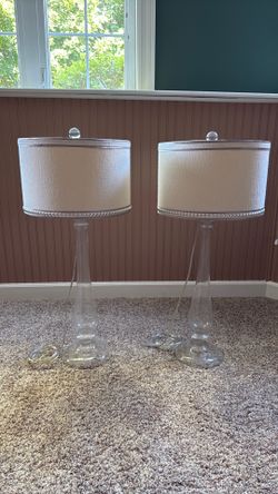 Glass Lamps set of 2