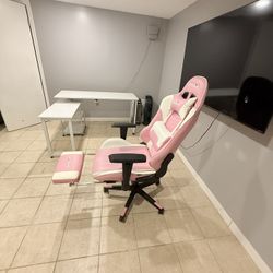 Chair and desk for $100  together, we can deliver it to your home, used but in excellent condition, 