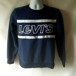 Levi's boys navy blue embroidered sweatshirt size L