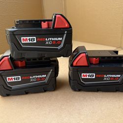 M18 5.0  Milwaukee Batteries  (3-Pack )