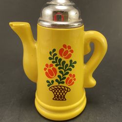 Vintage Avon Koffee Klatch Flowers Bath Foam Oil Decanter Coffee Pot Full
