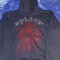 Black Rhinestone Spider Hoodie