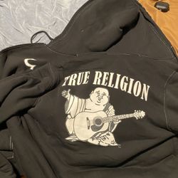 Brand New True Religion Fuzzy Zip Up Hoodie Size Medium