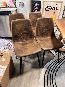4 Faux Leather Dining Chairs