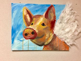 11x14 autographed Local Artist stretched Canvas Painting