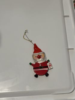 Hand Painted Santa Christmas Ornament