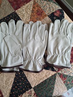 3 Pairs -  Leather Gloves- Large