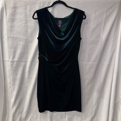 Vince Camuto Green Velvet Cowl Neck Dress