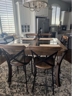 Industrial Counter-Height Dining Table plus 6 chairs