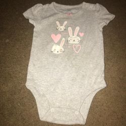 Cute bunny baby girl onesie