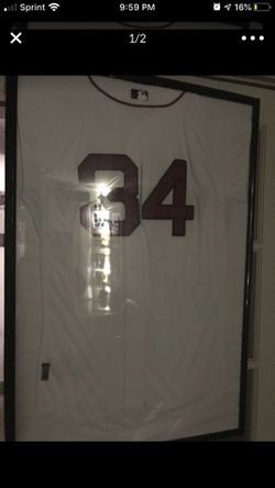 David Ortiz autographed framed jersey