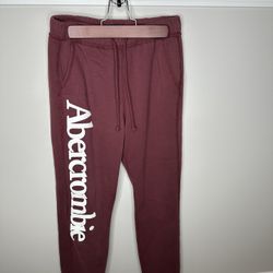 XS Abercrombie & Fitch Burgundy Jogger Sweatpants
