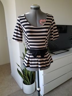 Peplum striped top