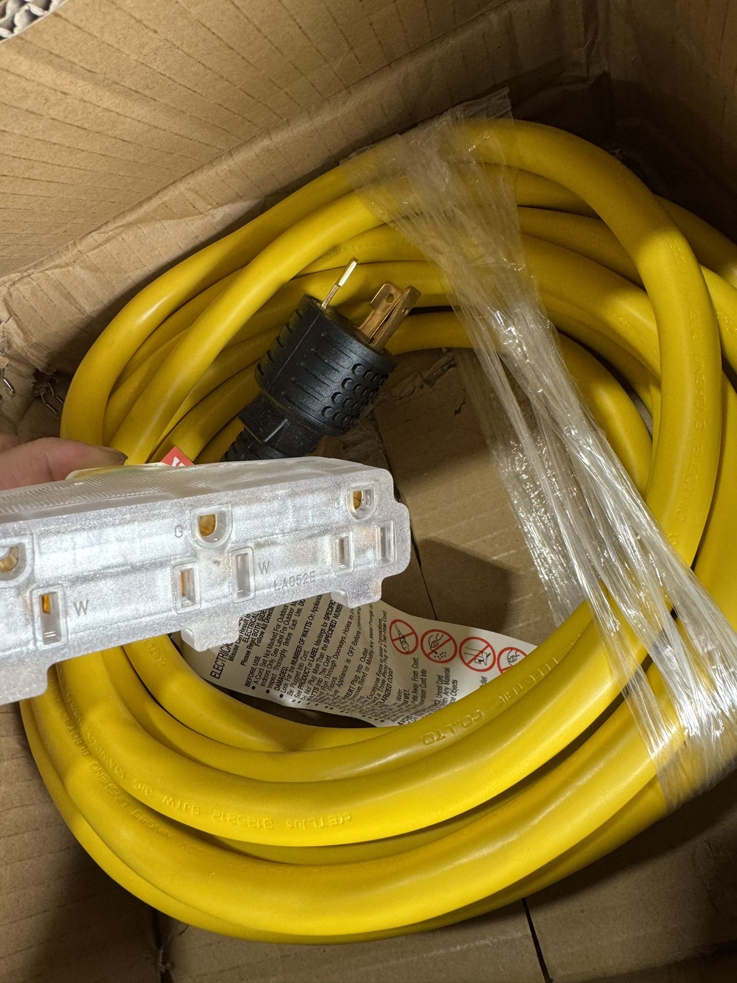 25 ft. 30 Amp 125V Generator Extension Cord (NEMA L5-30P to Three NEMA 5-15R)w/Twist Connector