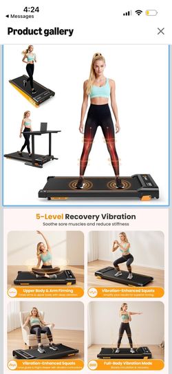 HiFast Walking Pad with Incline, Under Desk Treadmill for Home, 2.5 HP Portable Treadmills with Incline, Compact Treadmill Small Running Pad with LED 