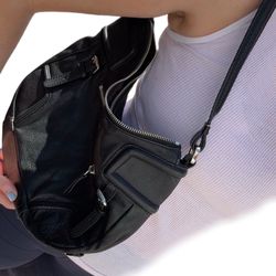 Cole Haan genuine Black Leather hobo satchel Shoulder Bag with zippered pockets