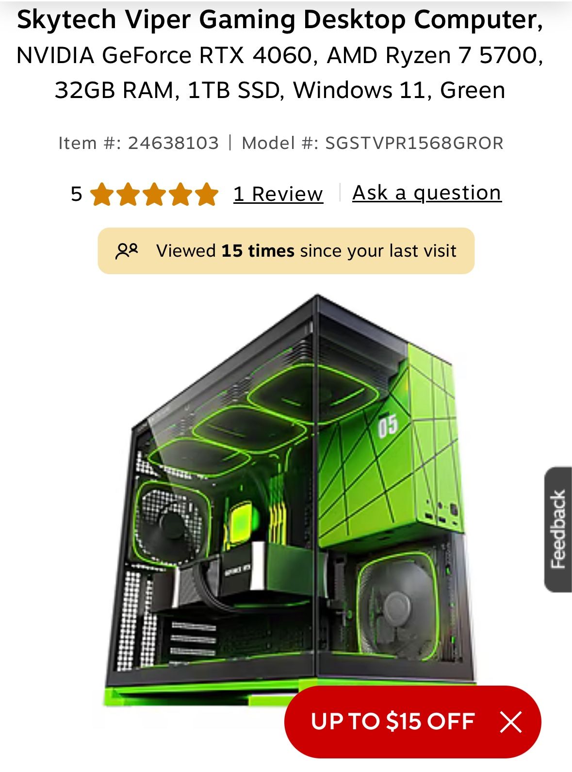 SkyTech Viper Gaming Desktop Computer