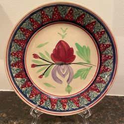 Antique Flowers Plate Petrus Regout & Co Maastricht Made In Holland 19th Century