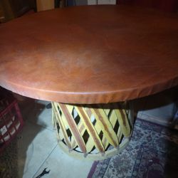 South Western Leather Top Table