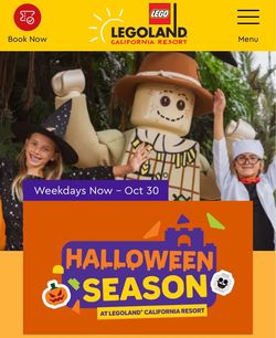Carlsbad Legoland 3 Guest Passes $55 EA, valid till Dec17 (Blockout Dates: Oct 14, 24,31)