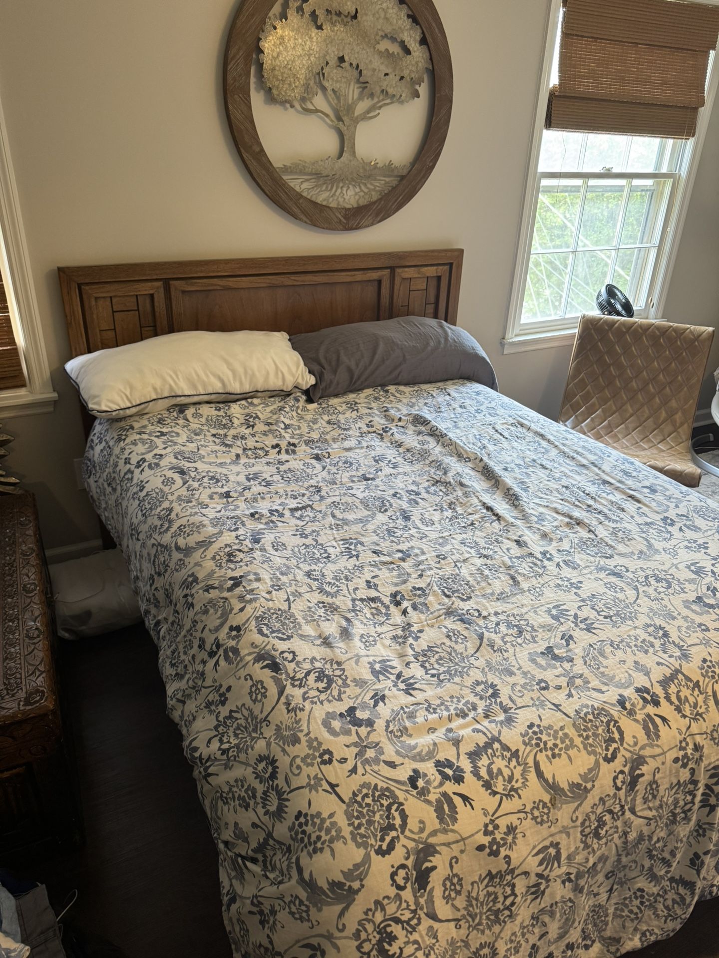 Full Size Mattress + Box + Frame + Headboard + Sheets & Comforter