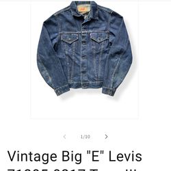 Vintage Big "E" Levis 71(contact info removed) Type III Trucker Jacket SZ 40 make me a good offer