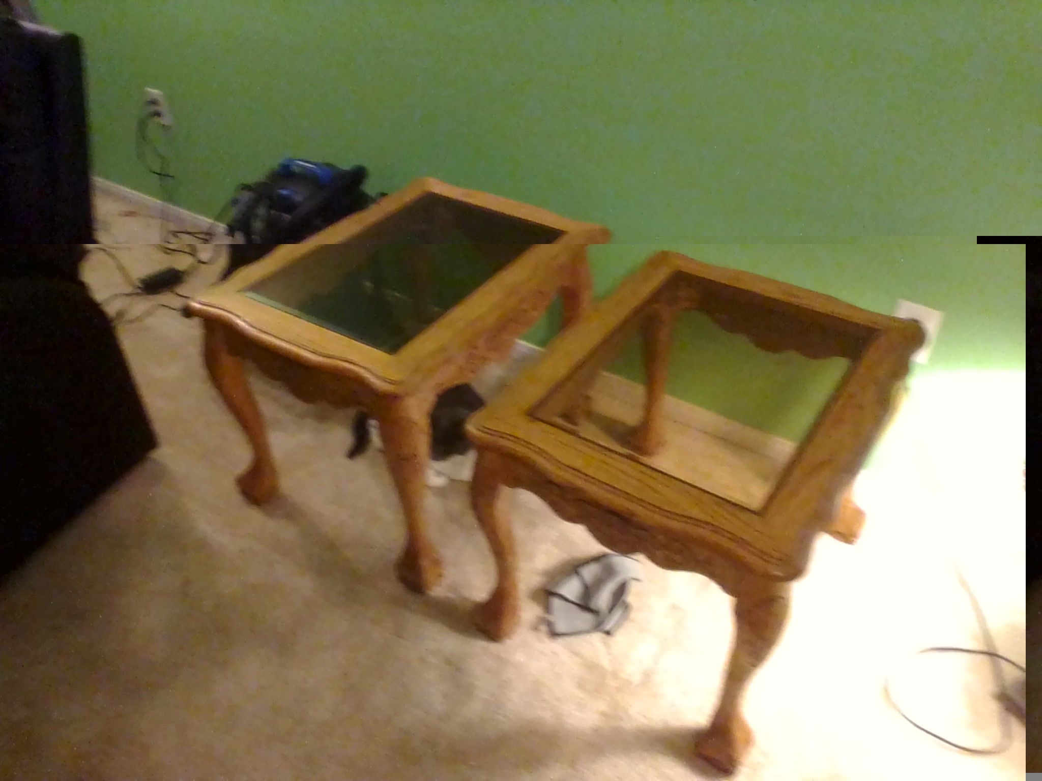 End Tables Wood Glass