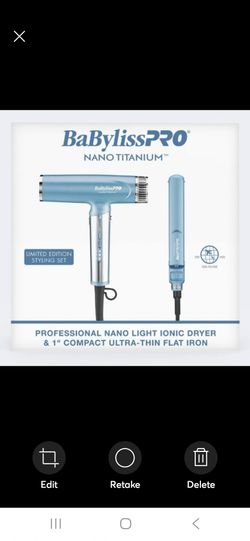 BaBylissPRO Nano Titanium hair dryer AND flat iron (Limited Edition)