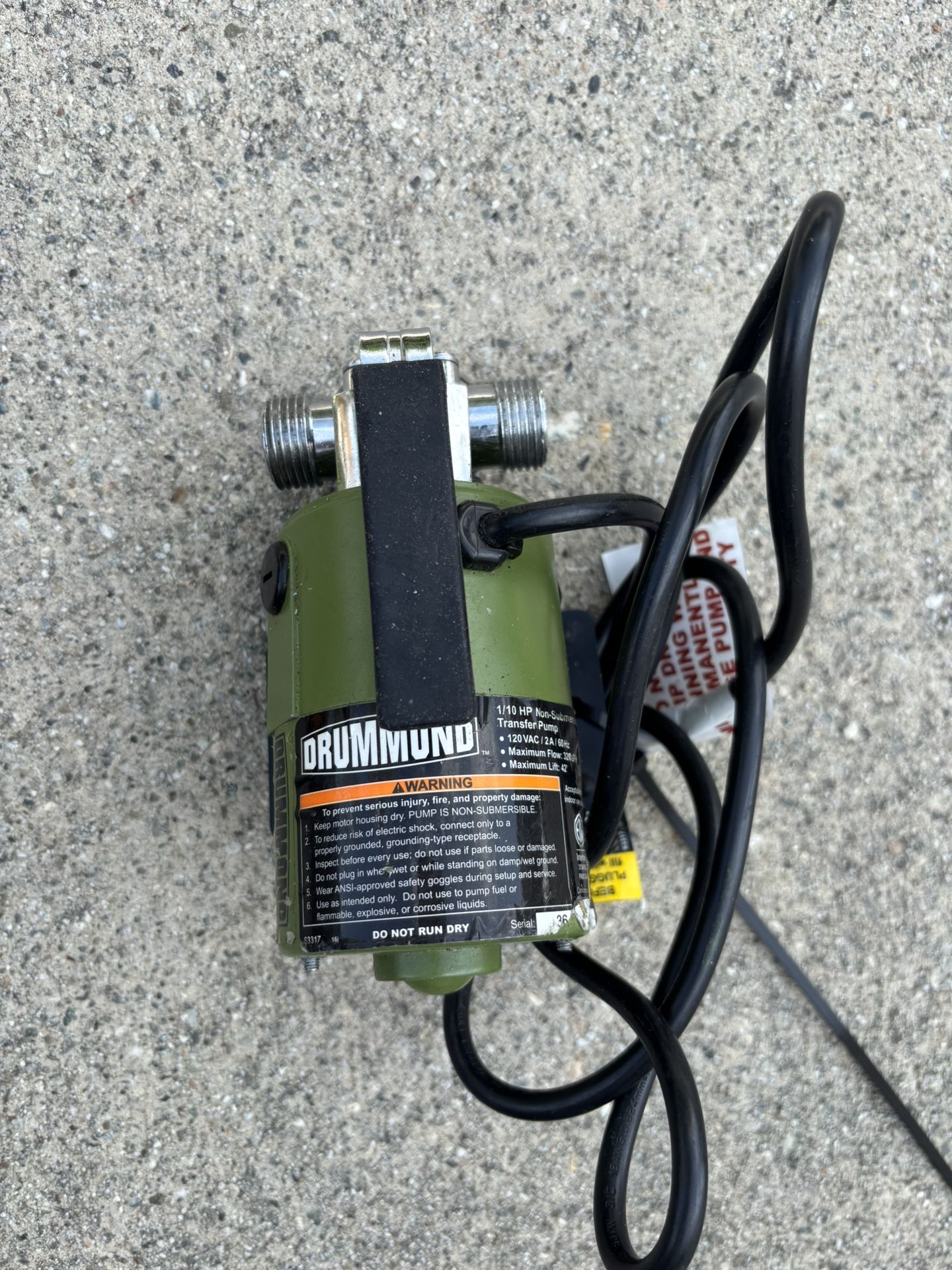 Drummond Transfer Water Pump