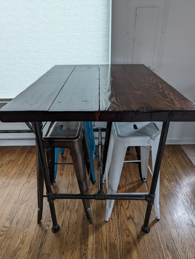 Custom Bar Table - Reclaimed Fir from Port of Everett