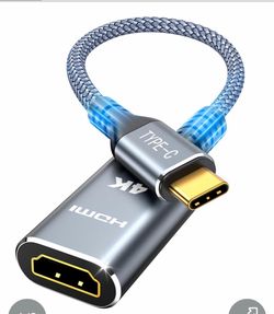 USB C To HDMI Adapter (4K@60Hz), USB Type C To HDMI Cable Adapter [High Speed, Thunderbolt 3/4 Ports], Compatible For IPhone 15/16 Pro/Max, MacBook Pr