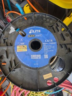 Elite 40GS Cat 8 Ethernet Cable - 250ft Spool - 40Gbps Outdoor Rated