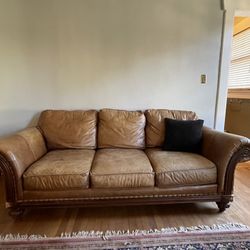 Brown Leather Couch - Large