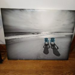 Black And White Beach Painting 