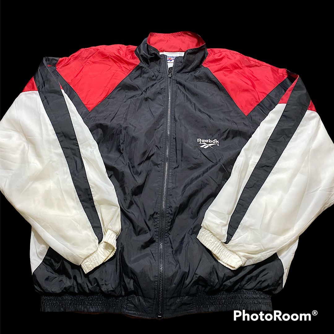 Vintage Reebok Windbreaker in White, Men's XL