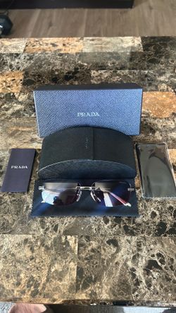 (NEW) $350 PRADA PR 68ZS silver designer sunglasses / frames for unisex