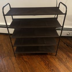 5-Tier Brown Shoe Rack
