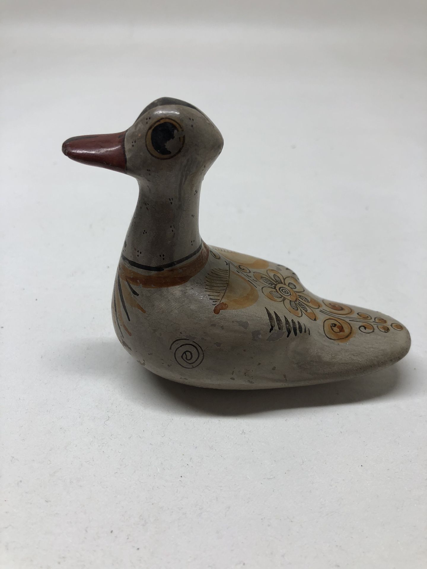 Vintage Duck Figure Folk Art Made In Mexico Hand Painted