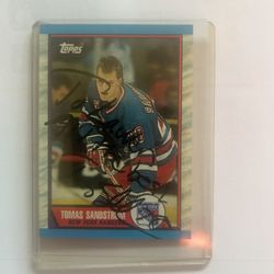 1990 Topps #54 Tomas Sandstrom (Signed)