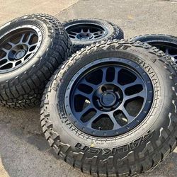 NEW 17” Ford F-150 Chevy Silverado Wheels GMC Sierra Rims F150 Toyota Tacoma Jeep Wrangler Tahoe 4Runner Tundra M/T A/T Tires Expedition Sequoia 17x9