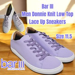 Bar III Men Donnie Knit Low Top Lace Up Sneakers Size US 11.5M  Lavender Knit  