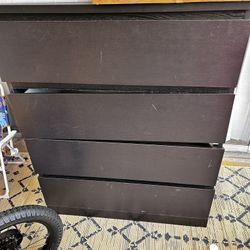 IKEA malm Black Brown 4 Drawer Chest Dresser 