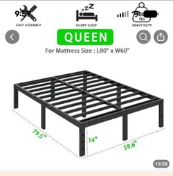QUEEN METAL PLATFORM BED FRAME