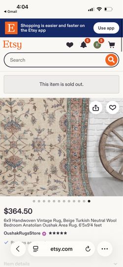 6x9 Handwoven Vintage Anatolian Oushak Turkish Wool Rug- Professionally cleaned and ready to use